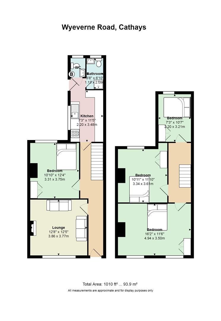 Floorplan for Wyeverne Road, Cathays
